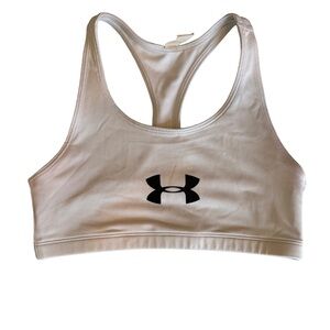 Under Armour White and Black Sports Bra Moisture-Wicking